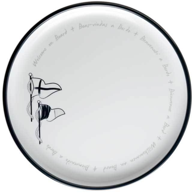 MELAMINE NON-SLIP DINNER PLATE, WELCOME ON BOARD 6 UN