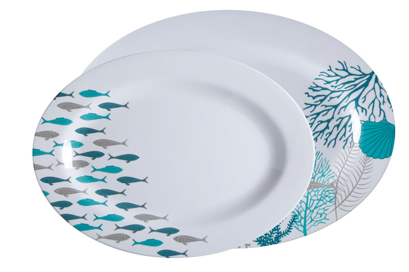 MELAMINE OVAL SERVING DISH, COASTAL