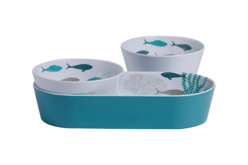MELAMINE SNACK SET COASTAL