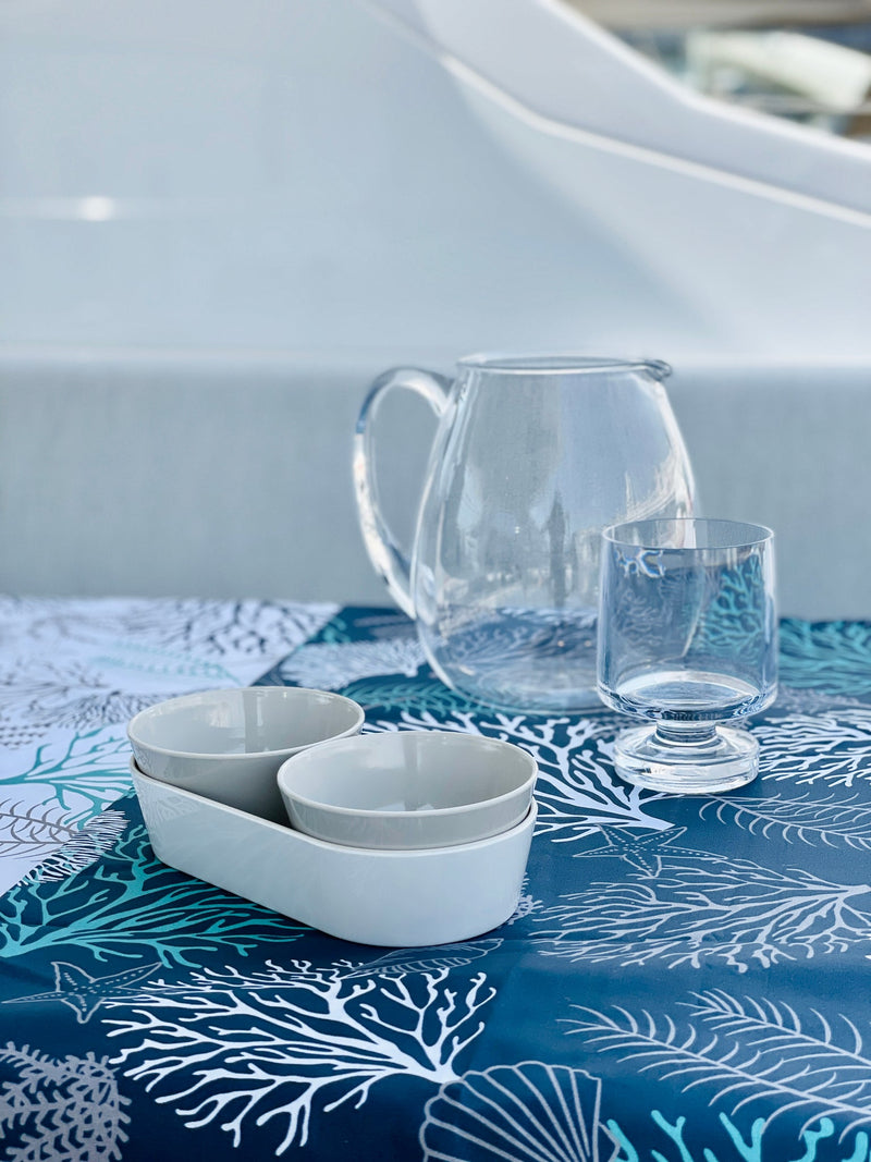 MELAMINE SNACK SET COASTAL