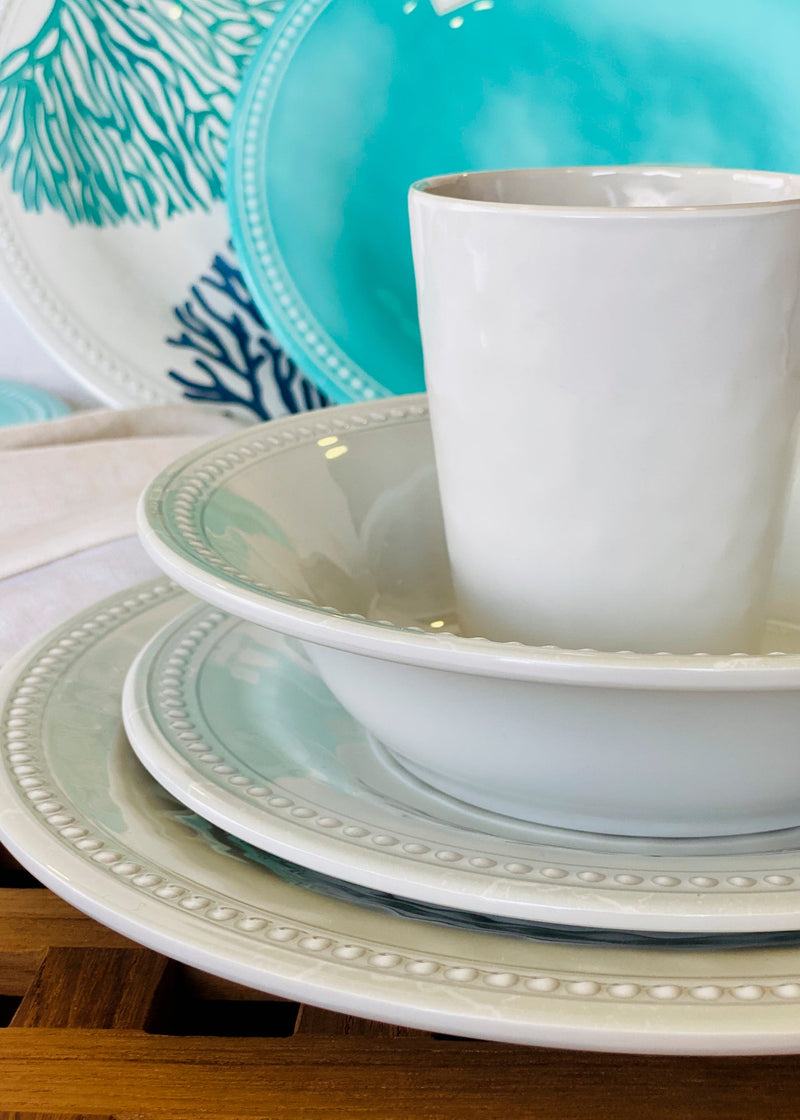 Melamine Dessert Plate, Harmony Pearl, 6 Pcs