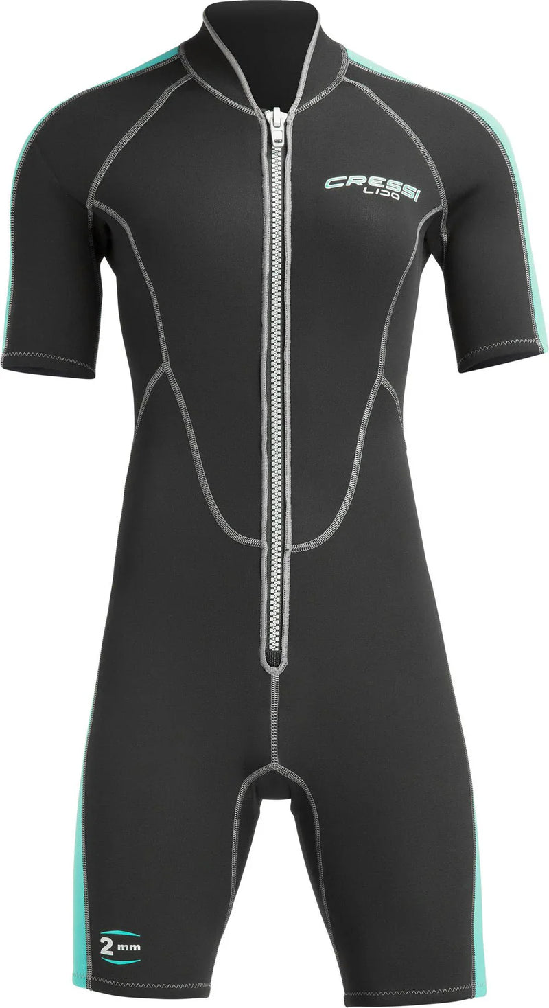 Lido Shorty Lady wetsuit 2 mm Black / Aquamarine