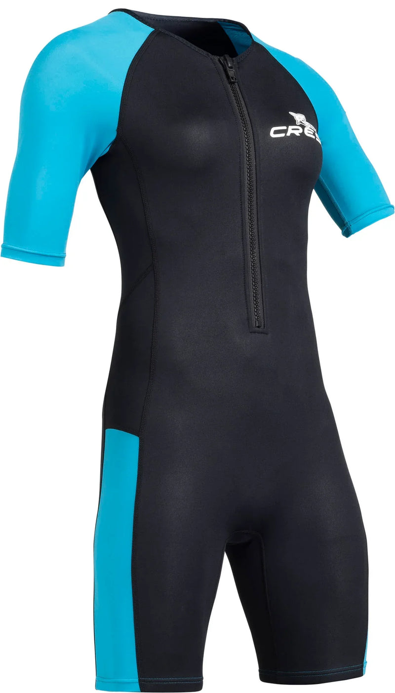 Tiburon Shorty Lady Adult Short-Sleeve Wetsuit 2mm Black / Aquamarine