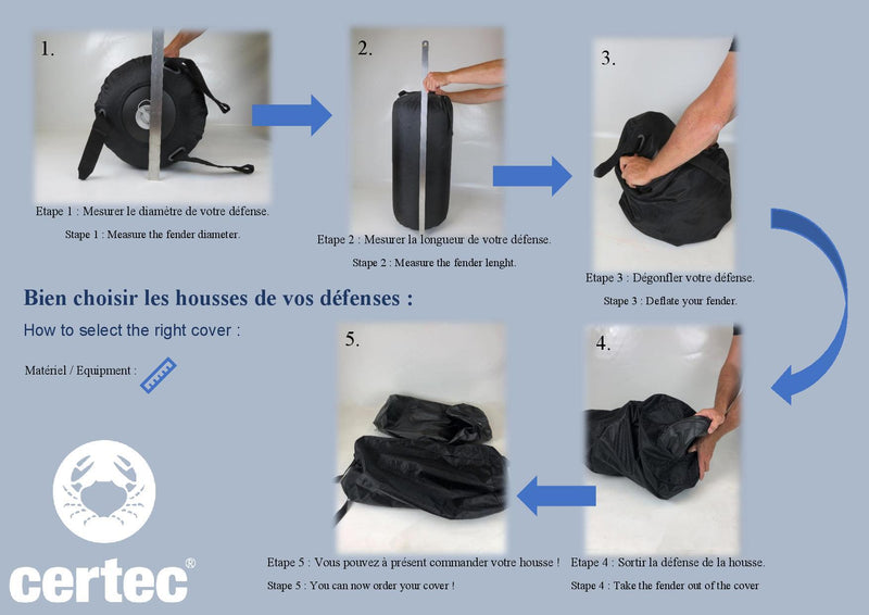 Cover for Certec cylindrical inflatable fenders