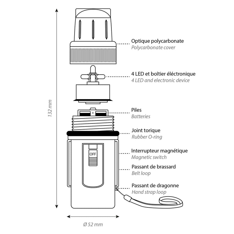Safety flashlight yellow