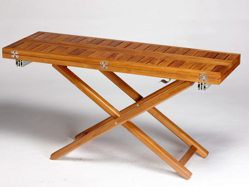DOUBLE TABLE TEAK 120×40/ 120X80 CM