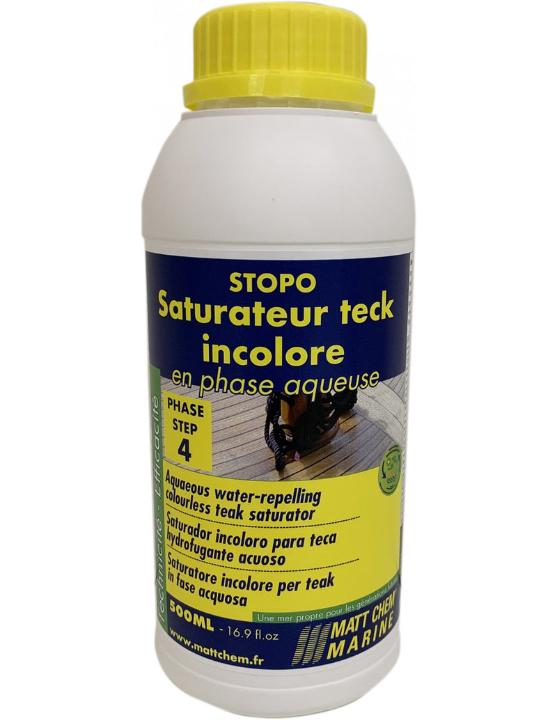 STOPO, AQUAEOUS WATER-REPELLING SATURATOR FOR TEAK