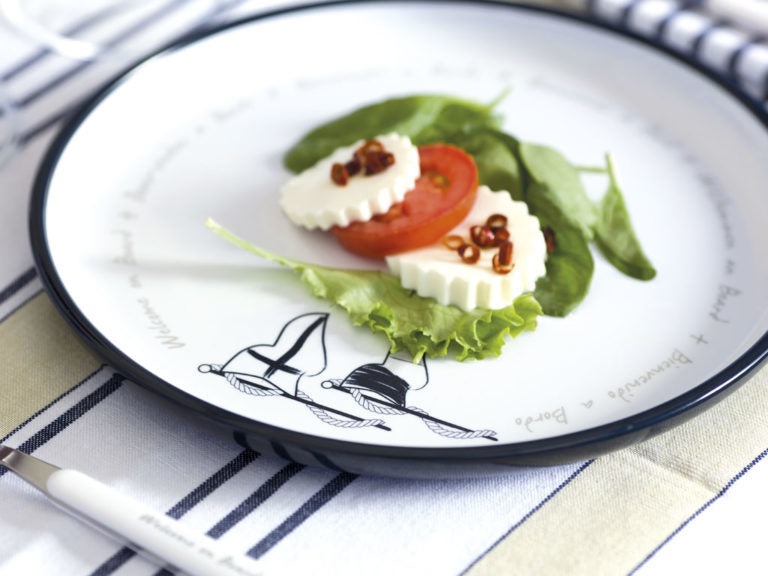 MELAMINE NON-SLIP DINNER PLATE, WELCOME ON BOARD 6 UN