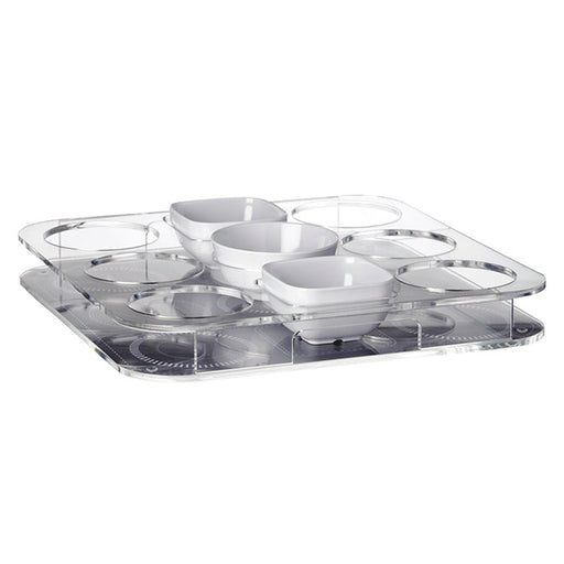 TRAY FOR GLASSES + 3 SNACKS, PARTY