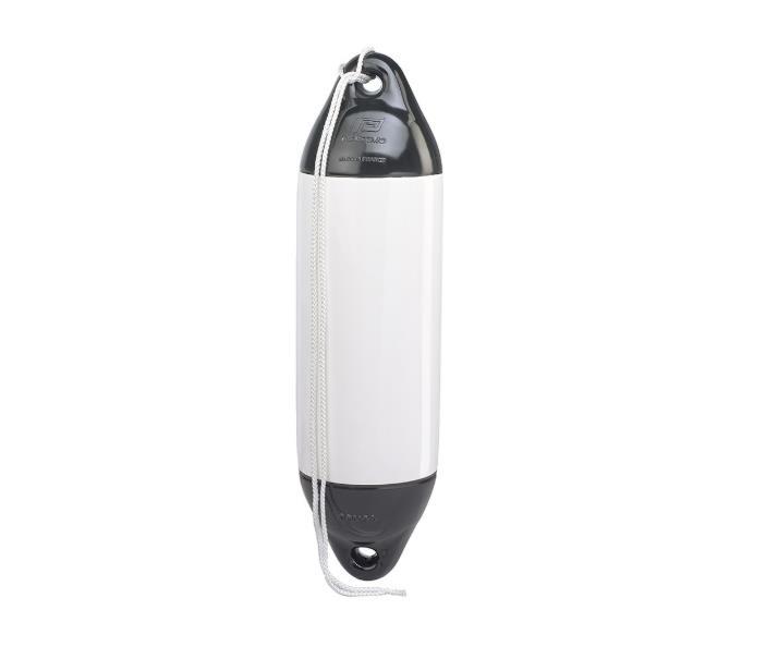 Boat fender – Two-color marine bumper 20 x 80 cm – Not inflated, with rope
