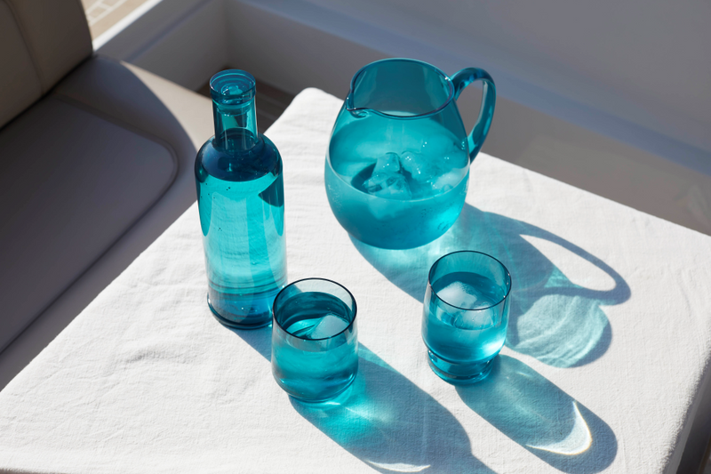 WATER GLASS BAHAMAS, TURQUOISE, SET 6 PC