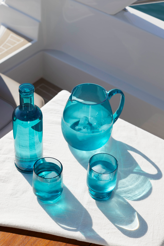 WATER GLASS BAHAMAS, TURQUOISE, SET 6 PC