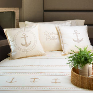 Cushion + stuffing SANTORINI Marine Ecru