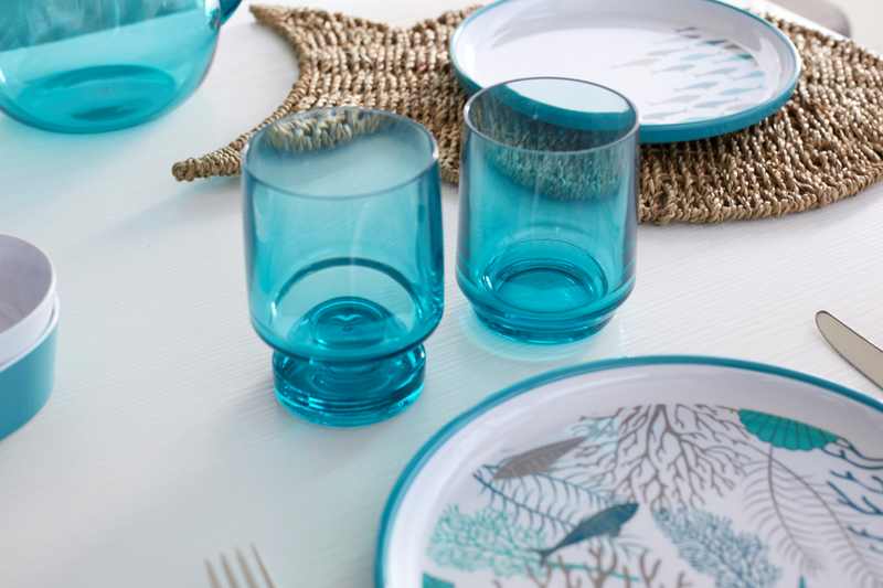 MELAMINE TABLEWARE PACK COASTAL, 6 PEOPLE, 24 PC