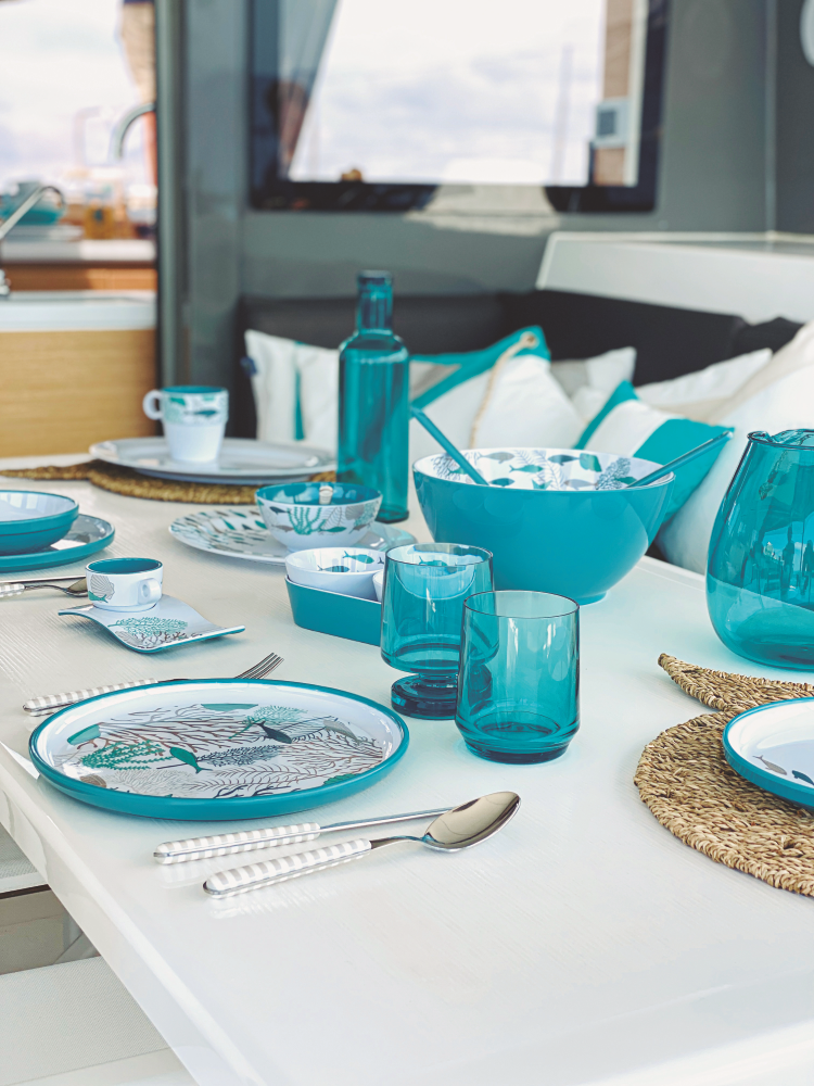MELAMINE NON-SLIP DEEP PLATE COASTAL, SET 6 Un