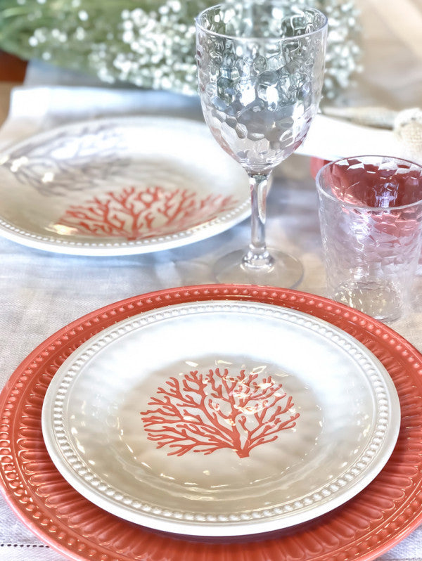 Melamine Dinner Plate Harmony collection, Coral 6 UN