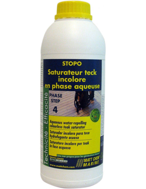 STOPO, AQUAEOUS WATER-REPELLING SATURATOR FOR TEAK