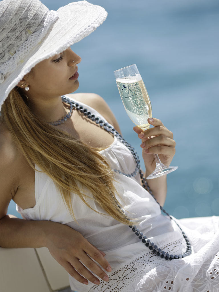 NON SLIP CHAMPAGNE FLUTE, WELCOME ON BOARD 6 UN