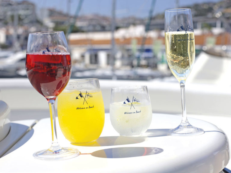 NON SLIP CHAMPAGNE FLUTE, WELCOME ON BOARD 6 UN